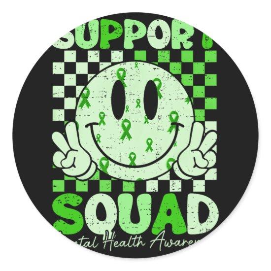 Motivation Support Squad Mental Health Awareness M Classic Round Sticker