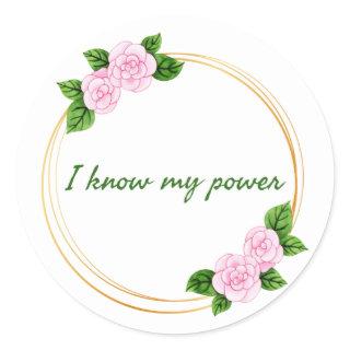motivational affirmations for work classic round sticker