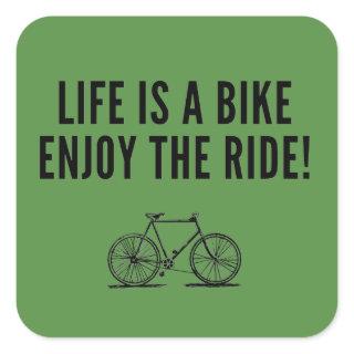 Motivational cycling square sticker