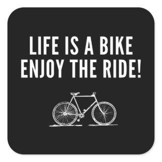 Motivational cycling square sticker