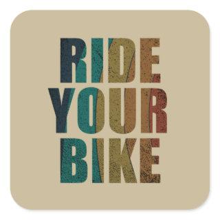 motivational mountain biking quote square sticker