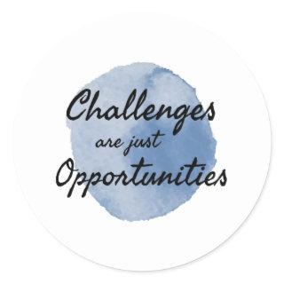 motivational words for work and success classic round sticker