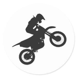 Motocross driver - Choose background color Classic Round Sticker