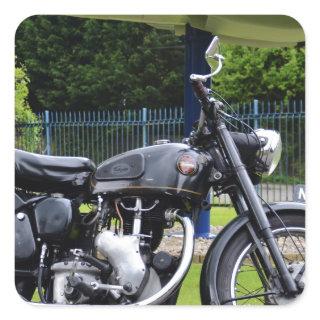 Motorbike And Spitfire Square Sticker