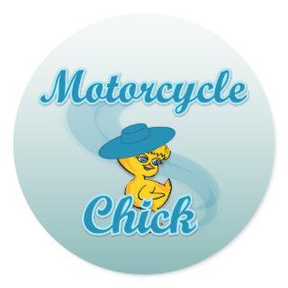 Motorcycle Chick #3 Classic Round Sticker