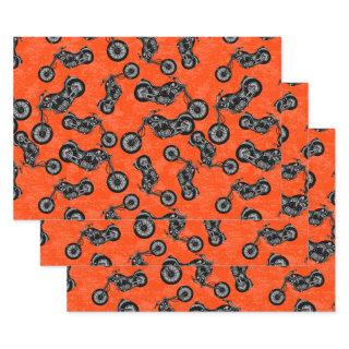 Motorcycle Lovers Biker Men Black White Pattern  Sheets