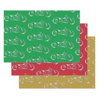 Motorcycle silver silhouette on color backgrounds  sheets