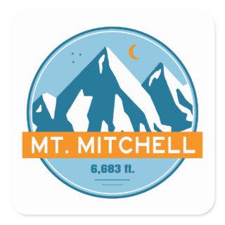 Mount Mitchell North Carolina Stars Moon Square Sticker