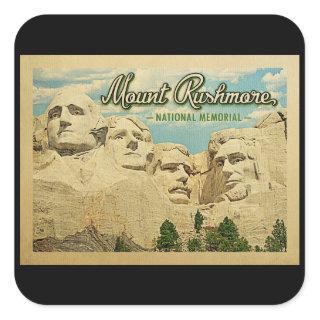 Mount Rushmore Vintage Travel National Memorial Square Sticker