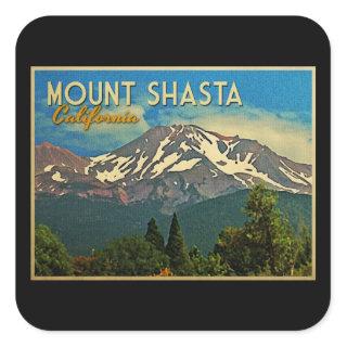 Mount Shasta Vintage Square Sticker