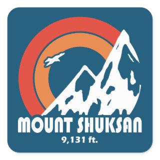 Mount Shuksan Washington Sun Eagle Square Sticker