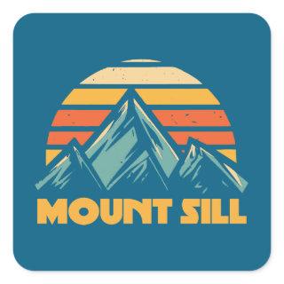 Mount Sill California Retro Turquoise Square Sticker