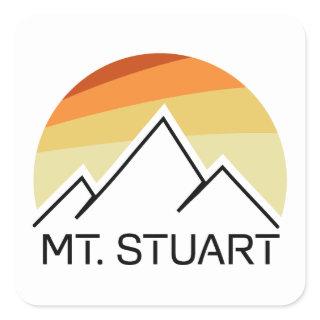 Mount Stuart Washington Retro Square Sticker