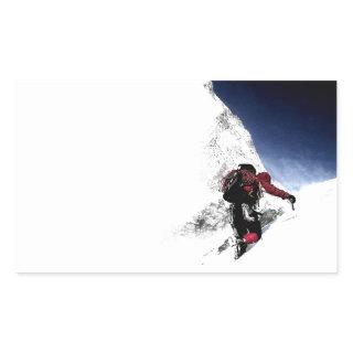 Mountain Climber Extreme Sports Rectangular Sticker