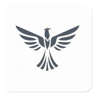 Mountain Eagle Silhouette Animal Square Sticker