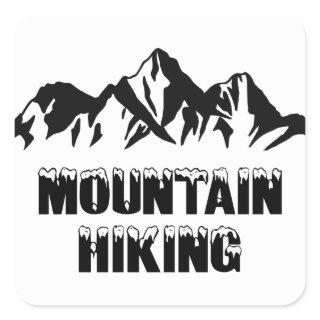 Mountain hiking square sticker