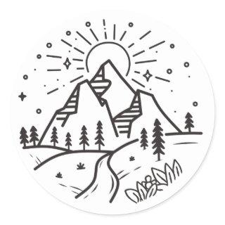 Mountain & lake Sticker