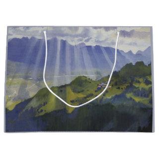 Mountain Landscape in Switzerland (Serebriakova) Large Gift Bag