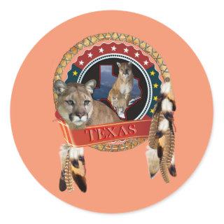 Mountain lion of Texas Classic Round Sticker