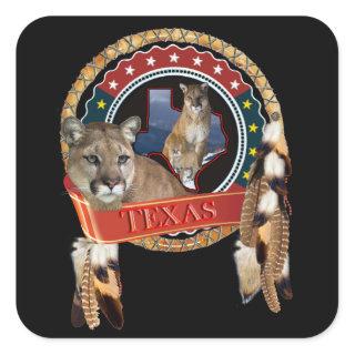Mountain lion of Texas Square Sticker