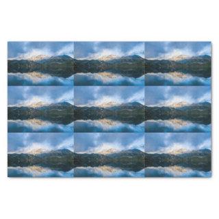 Mountains and Lake Scenic Nature Photo Pattern Tissue Paper