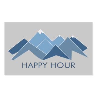 Mountains Happy Hour Rectangular Sticker