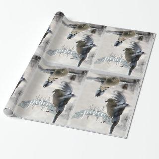 Mourning Doves in Flight Holiday Wrap