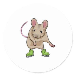 Mouse Ice skating Ice skates Classic Round Sticker