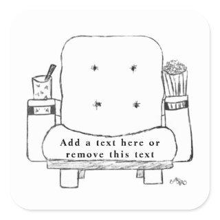 Movie Theater Seating Sketch Square Sticker