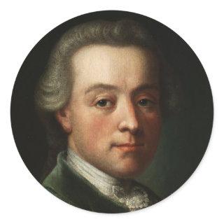 Mozart Portrait Classic Round Sticker