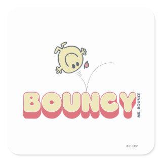 Mr. Bounce Bouncing On His Head Square Sticker