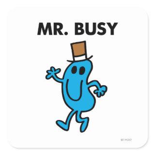 Mr. Busy Waving Hello Square Sticker
