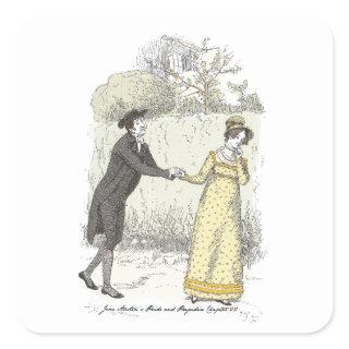 Mr Collins Miss Lucas Jane Austen Pride&Prejudice Square Sticker