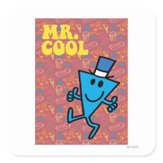 Mr. Cool | Colorful Background Square Sticker