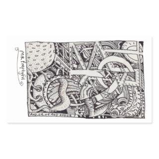 Mr Emptyful, Ink Drawing Rectangular Sticker