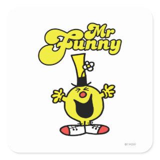 Mr. Funny Laughing Hysterically Square Sticker