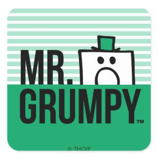 Mr Grumpy | Peeking Head Over Name Square Sticker