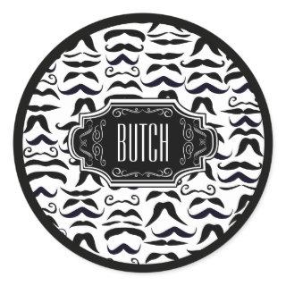 Mr. Hipster Mustache Vintage Retro Classic Round Sticker
