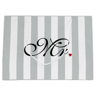 Mr. Husband Groom Click to Customize Color Stripes Large Gift Bag