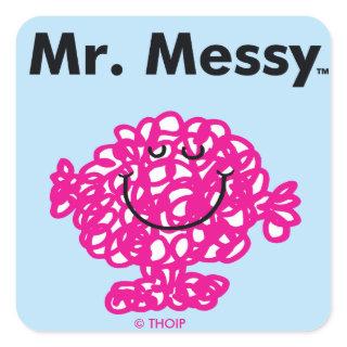 Mr. Men | Mr. Messy Is Cute, But Messy Square Sticker