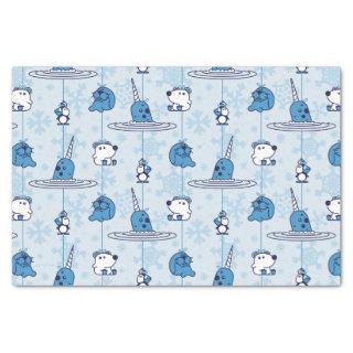 Mr. Narwhal Blue Snowflake Pattern Tissue Paper