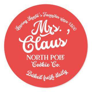 Mrs Claus' North Pole Cookie Company Gift Classic Round Sticker