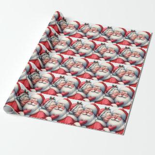 Mrs Clause Kissing Santa Cute Christmas