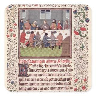 Ms 370 fol.184 The Last Supper Square Sticker