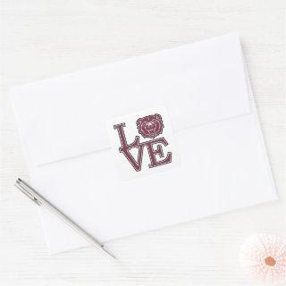 MSU Love Square Sticker