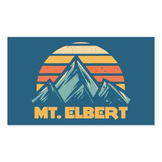 Mt. Elbert Colorado Retro Turquoise Rectangular Sticker