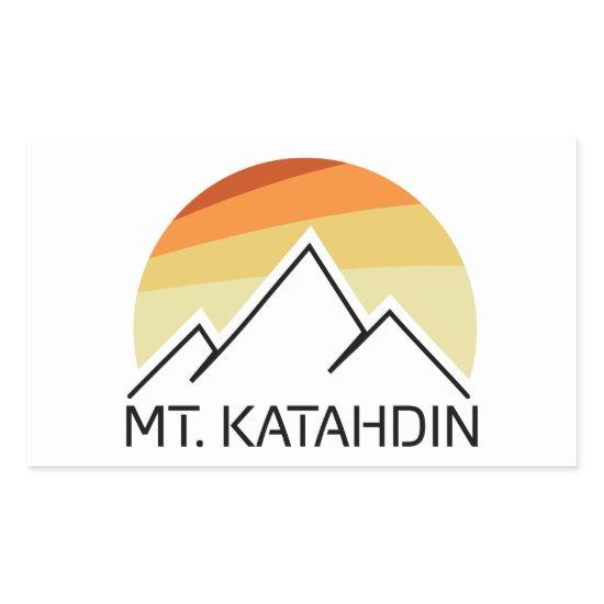 Mt. Katahdin Retro Rectangular Sticker