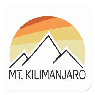 Mt. Kilimanjaro Retro Square Sticker