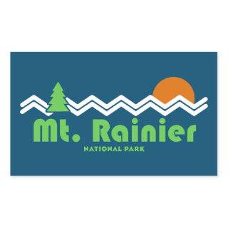 Mt. Rainier National Park Retro Rectangular Sticker