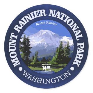 Mt Rainier NP Classic Round Sticker